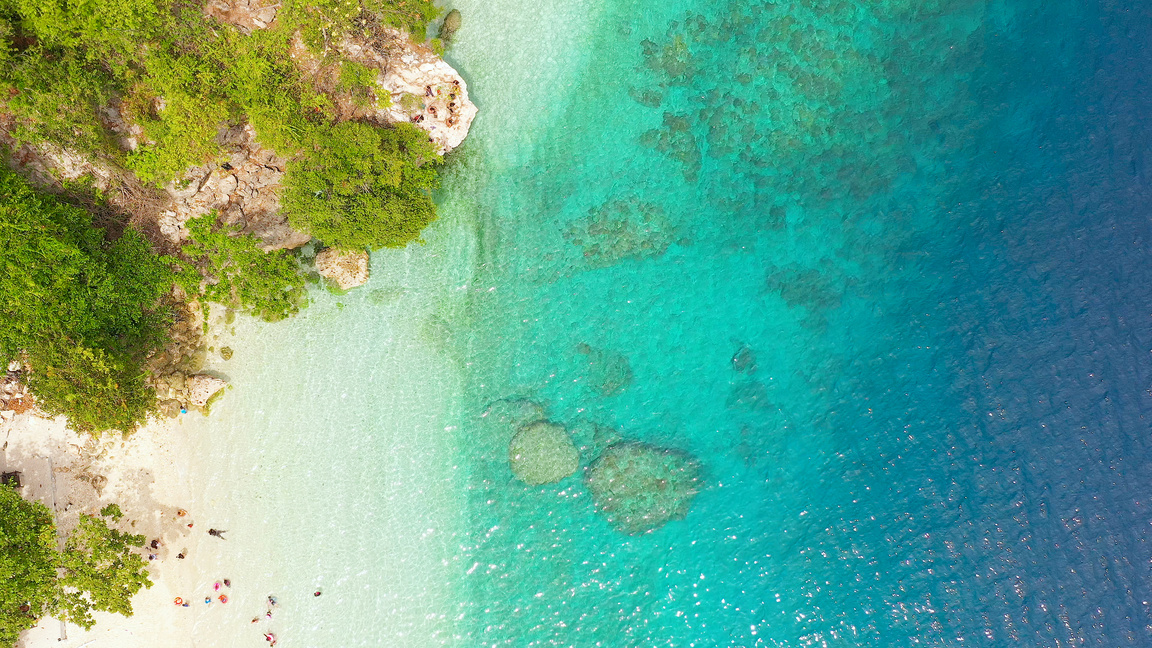 Tropical island of Samal with beach. Philippines, Mindanao